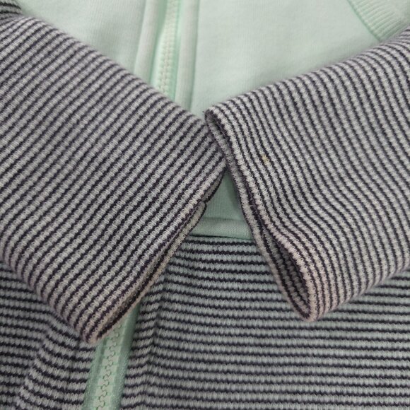 LULULEMON SCUBA HOODIE JACKET WOMEN'S SIZE 10 MINT GREEN NAVY BLUE LINED HOOD... - Picture 8 of 16